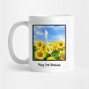 Pray For Ukraine - Sunflower For Ukraine - Vintage Photo Sunflower Field Mug